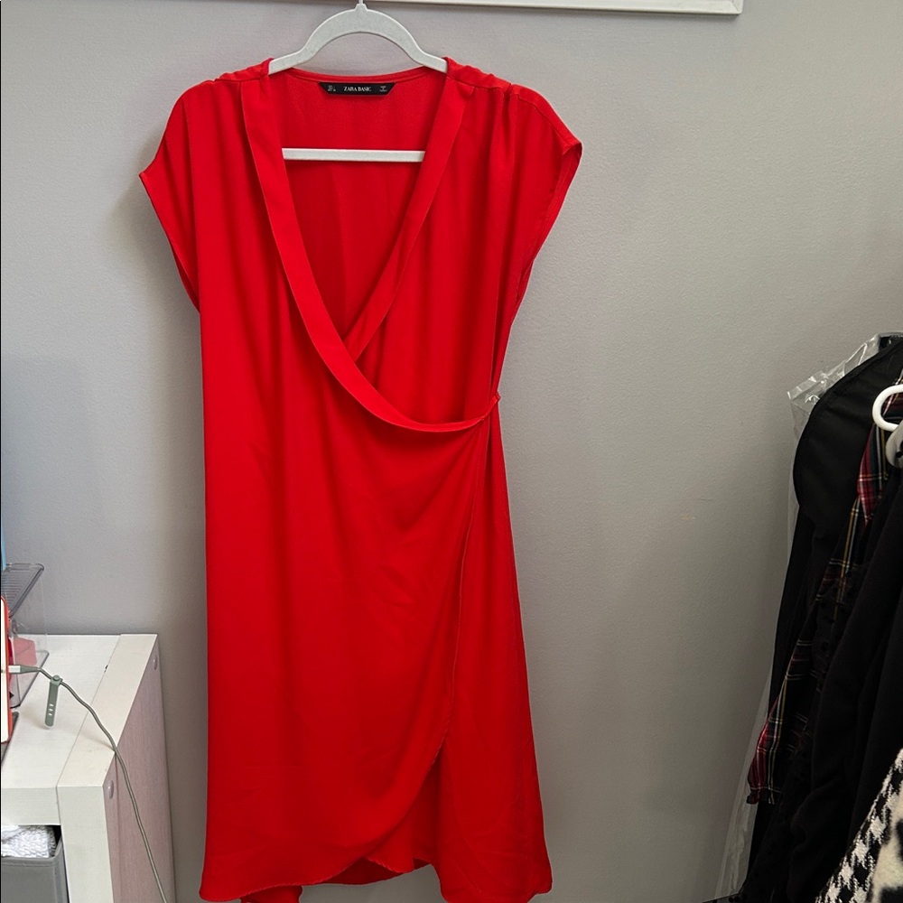 Zara Vibrant Red Wrap Dress
